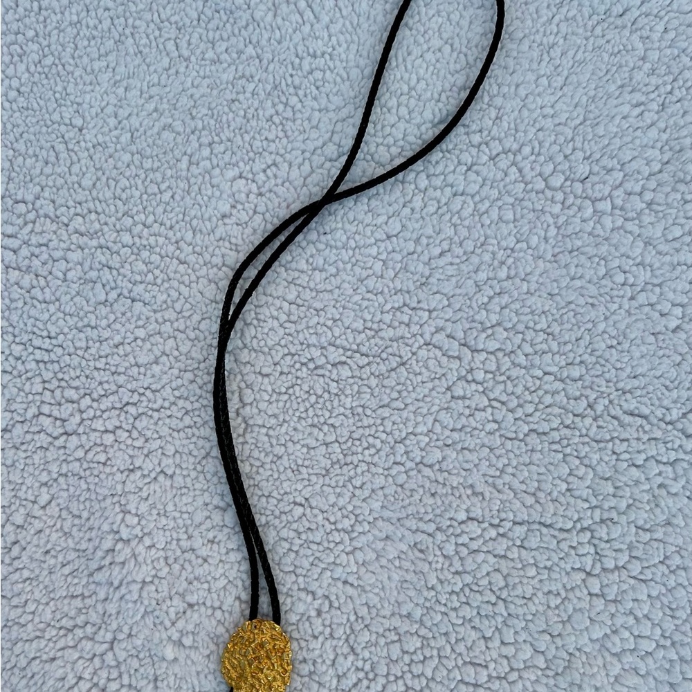 Vintage Gold Nugget Bolo Tie Western String Tie Cowboy
